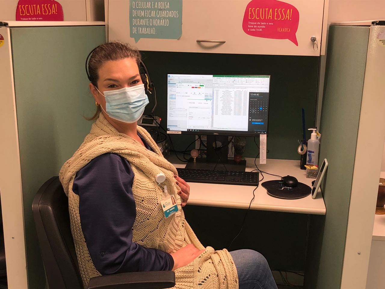 A enfermeira Vanessa Rizzon entra em contato com todos os pacientes atendidos no fluxo de suspeitos de COVID-19