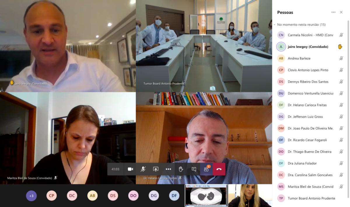 Nesta semana as duas Instituições colocaram em prática esta colaboração durante o Tumor Board de Oncologia Torácica.